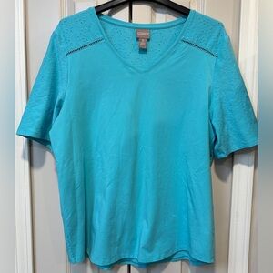 Chico's Eyelet Top tee